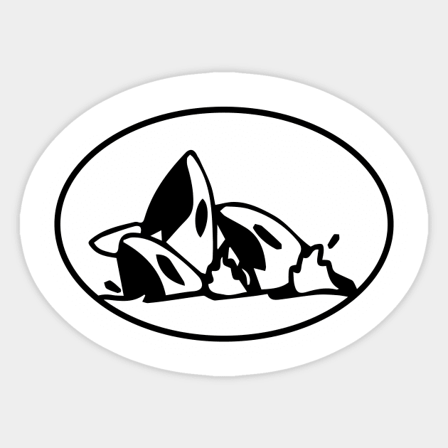 Orca Whales Lovers Vintage Sticker by blacckstoned